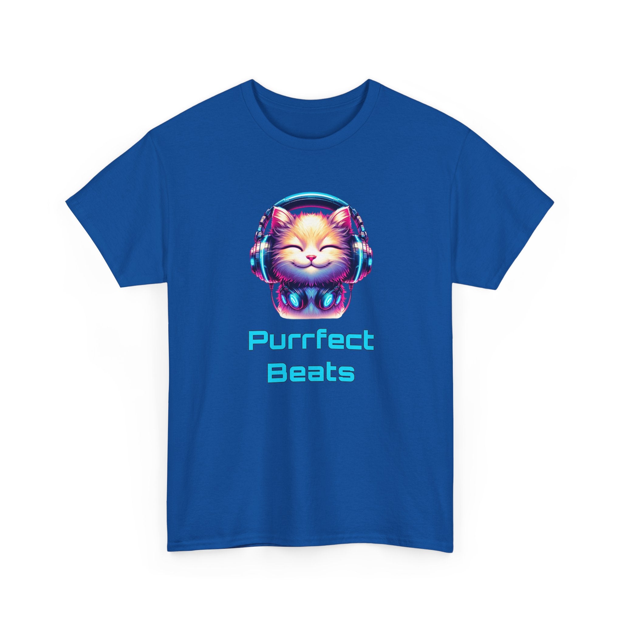 T-Shirt — "Purrfect Beats" Cat DJ Graphic Tee
