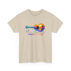 Guitar Sunset T-Shirt — Retro Tropical Sunrise Music Tee