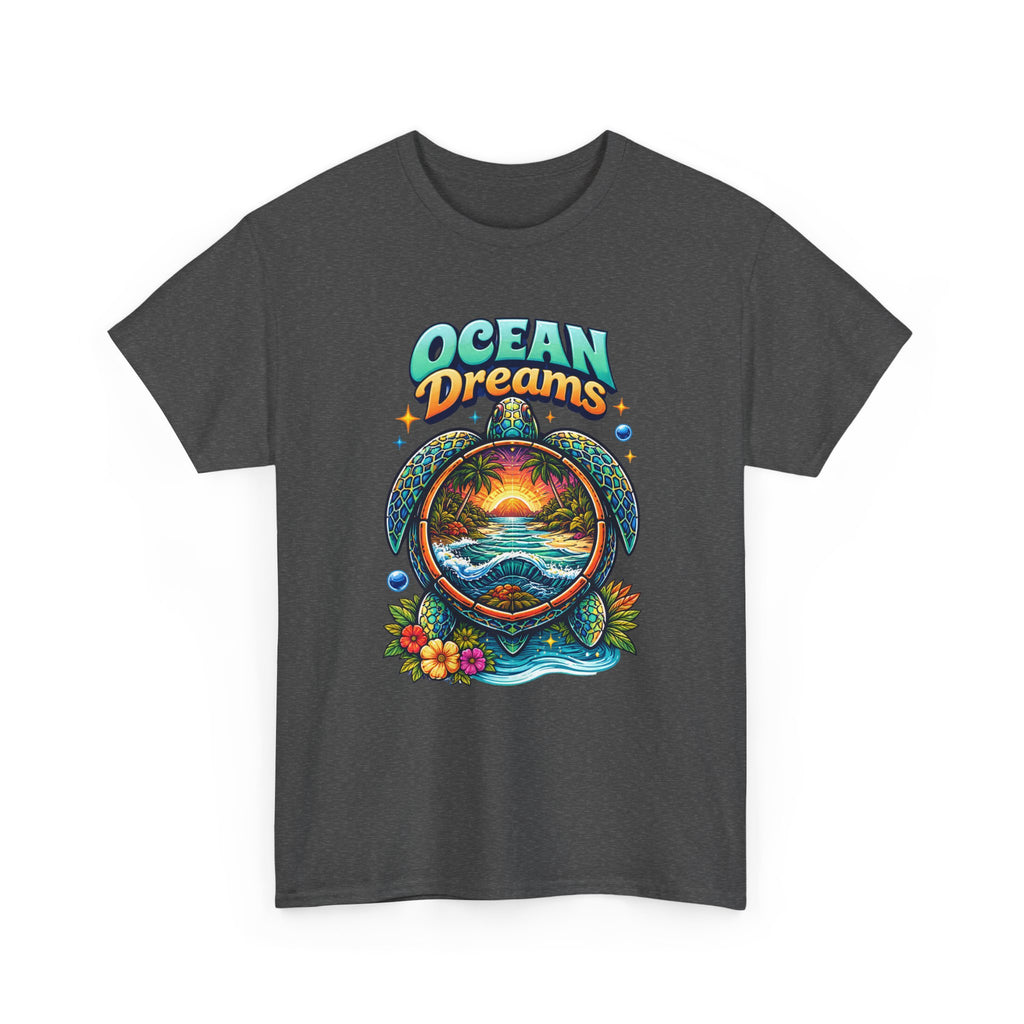 Ocean Dreams T‑Shirt — Tropical Sunset Sea Turtle Graphic Tee