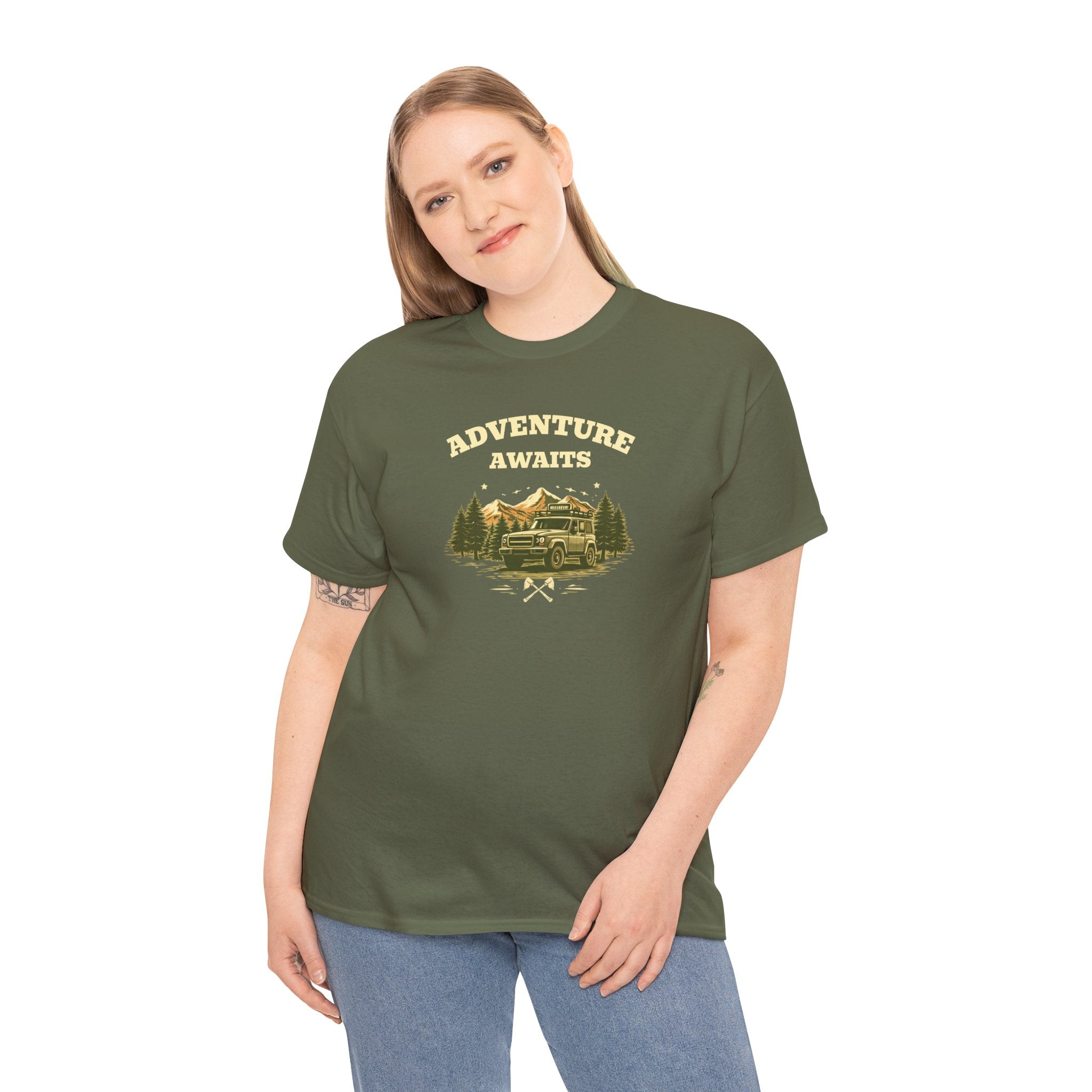 Adventure Awaits T‑Shirt — Vintage Camper Outdoor Graphic Tee