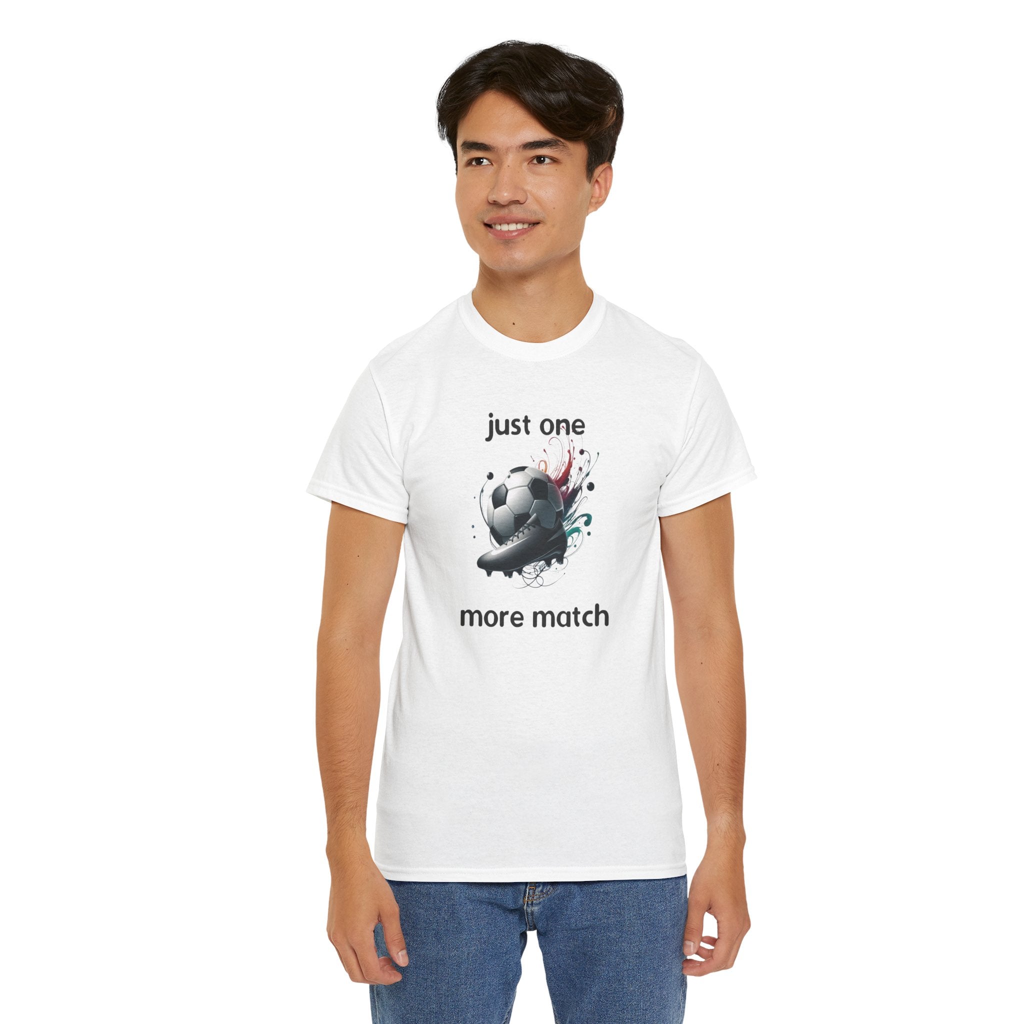 "Just One More Match" T-Shirt — Football Soccer Graphic Tee