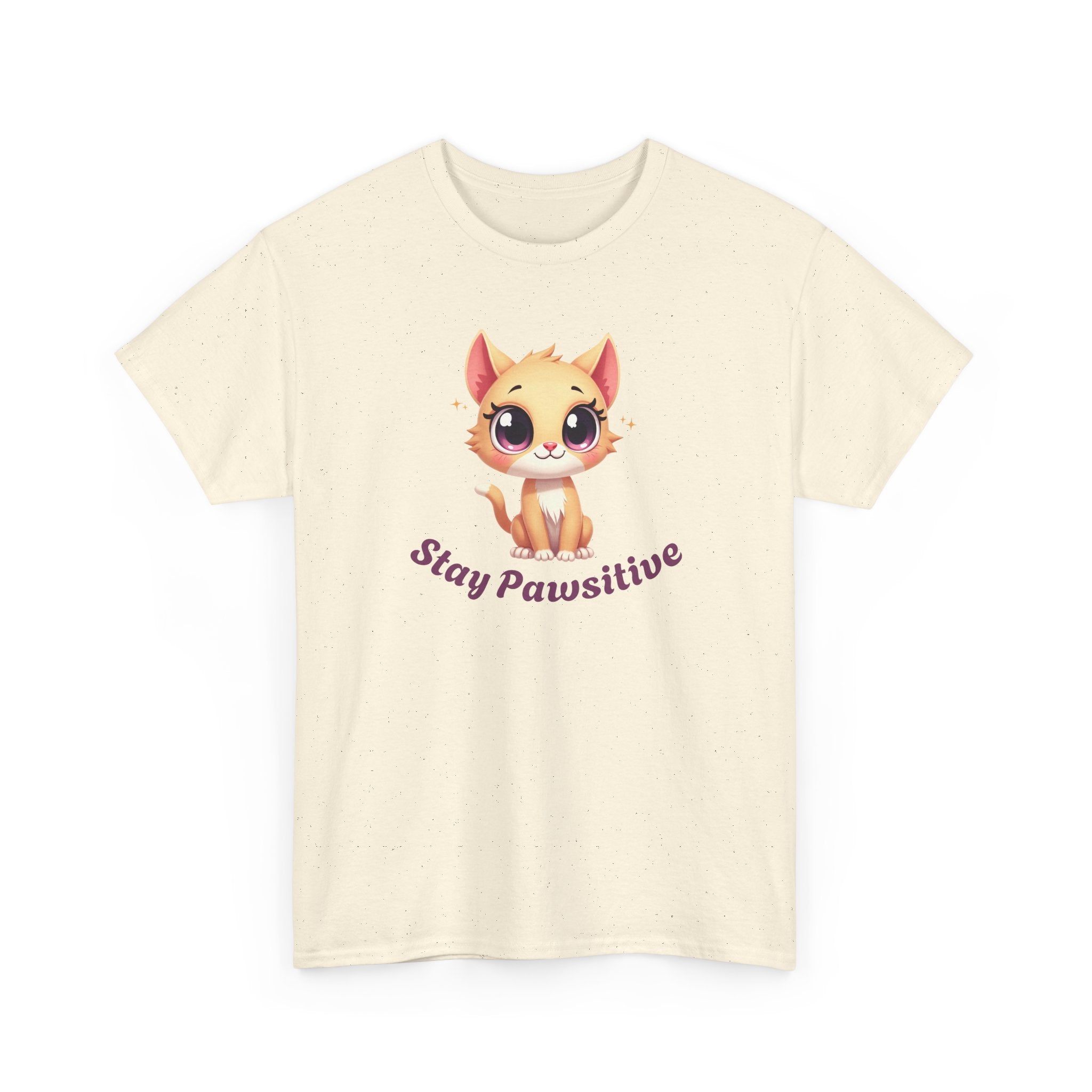 Stay Pawsitive Tee — Cute Kitten Graphic T-Shirt