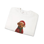 Crewneck Sweatshirt — Cute Puppy in Santa Outfit “Happy Holidays!” Christmas Sweater