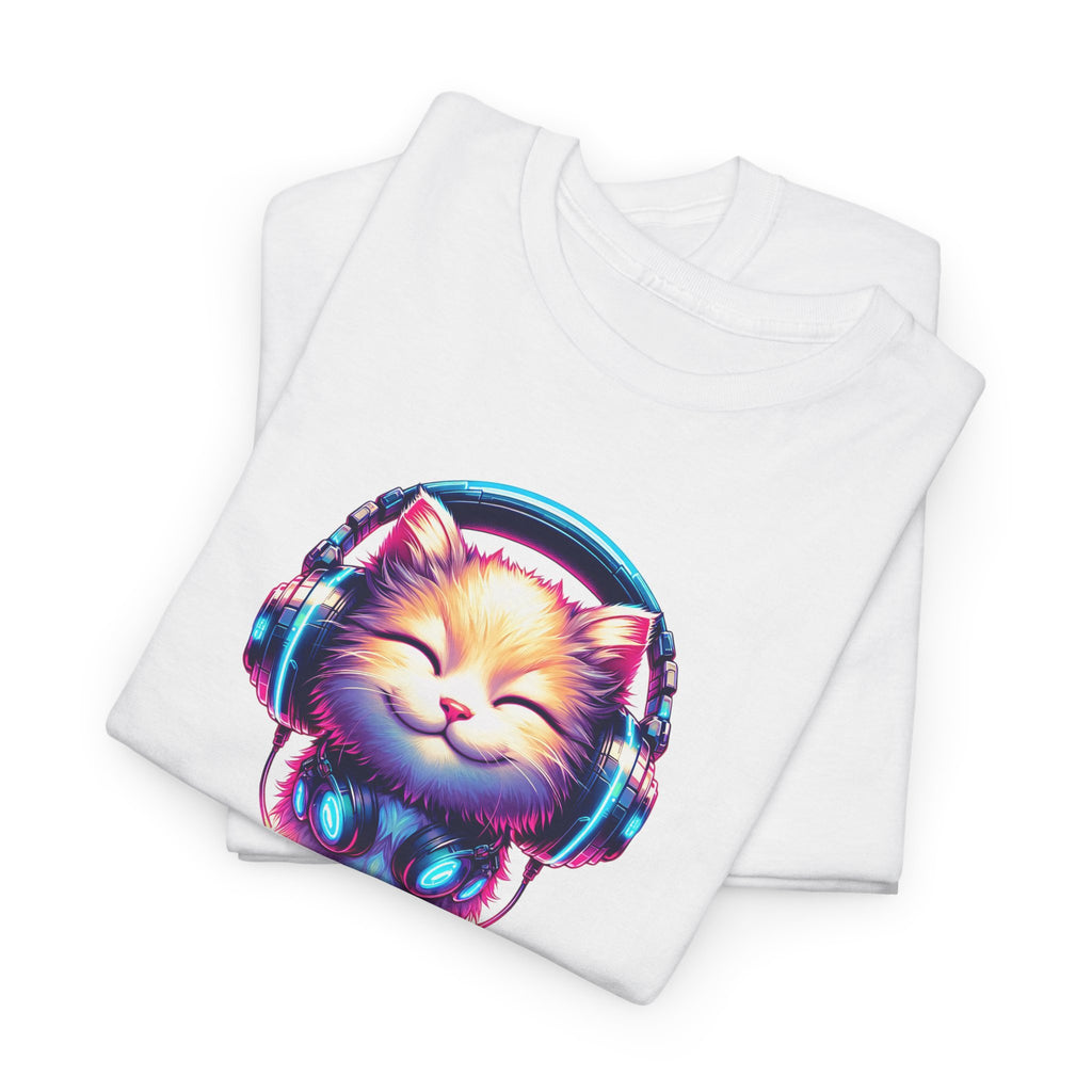Purrfect Rhythm Tee — Cute Cat DJ Graphic T-Shirt
