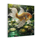 Gold Crystal Koi Fish Canvas Wall Art — Stretched Matte 1.25"