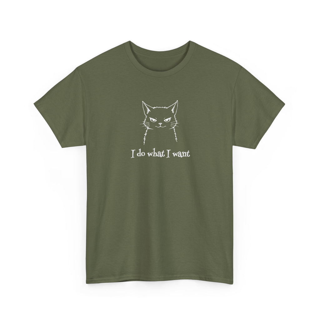 Cat Face Tee — "I Do What I Want" Graphic T-Shirt