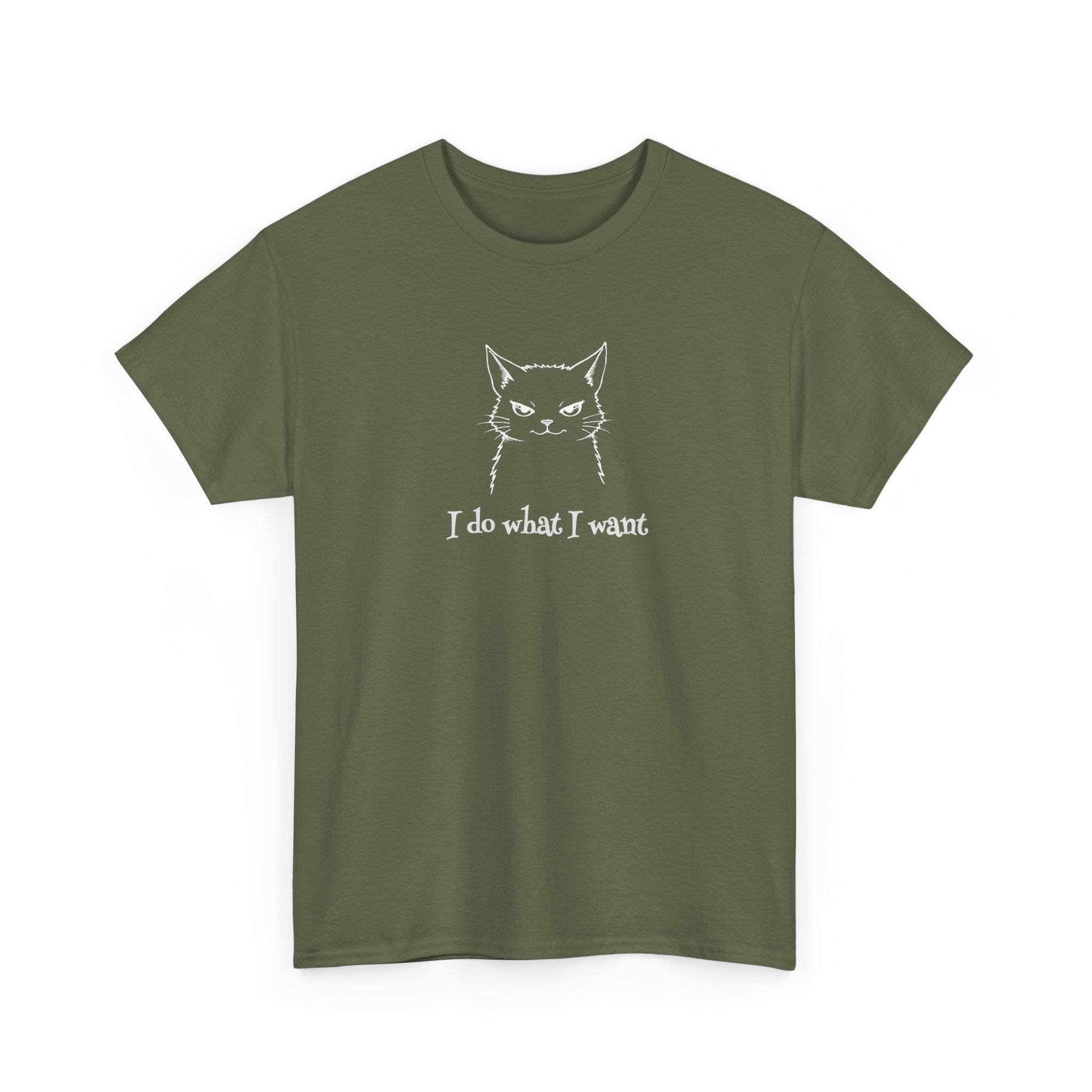 Cat Face Tee — "I Do What I Want" Graphic T-Shirt