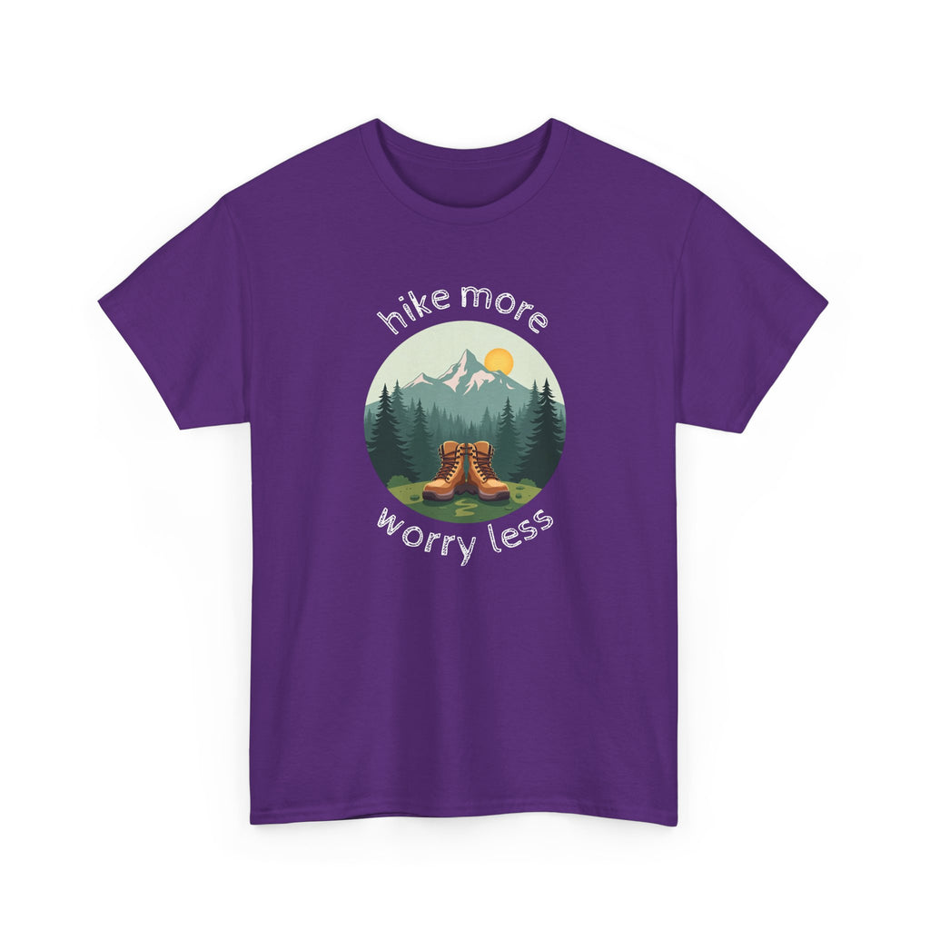 Hike More Worry Less T-Shirt — Nature Hiking Graphic Tee