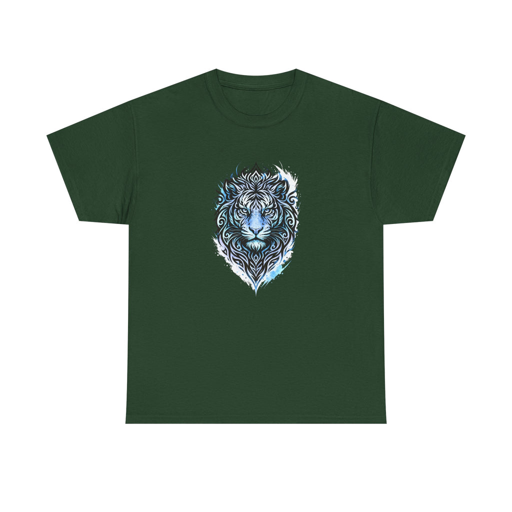 Tiger T-Shirt — Intricate Blue And White Tiger Graphic Tee