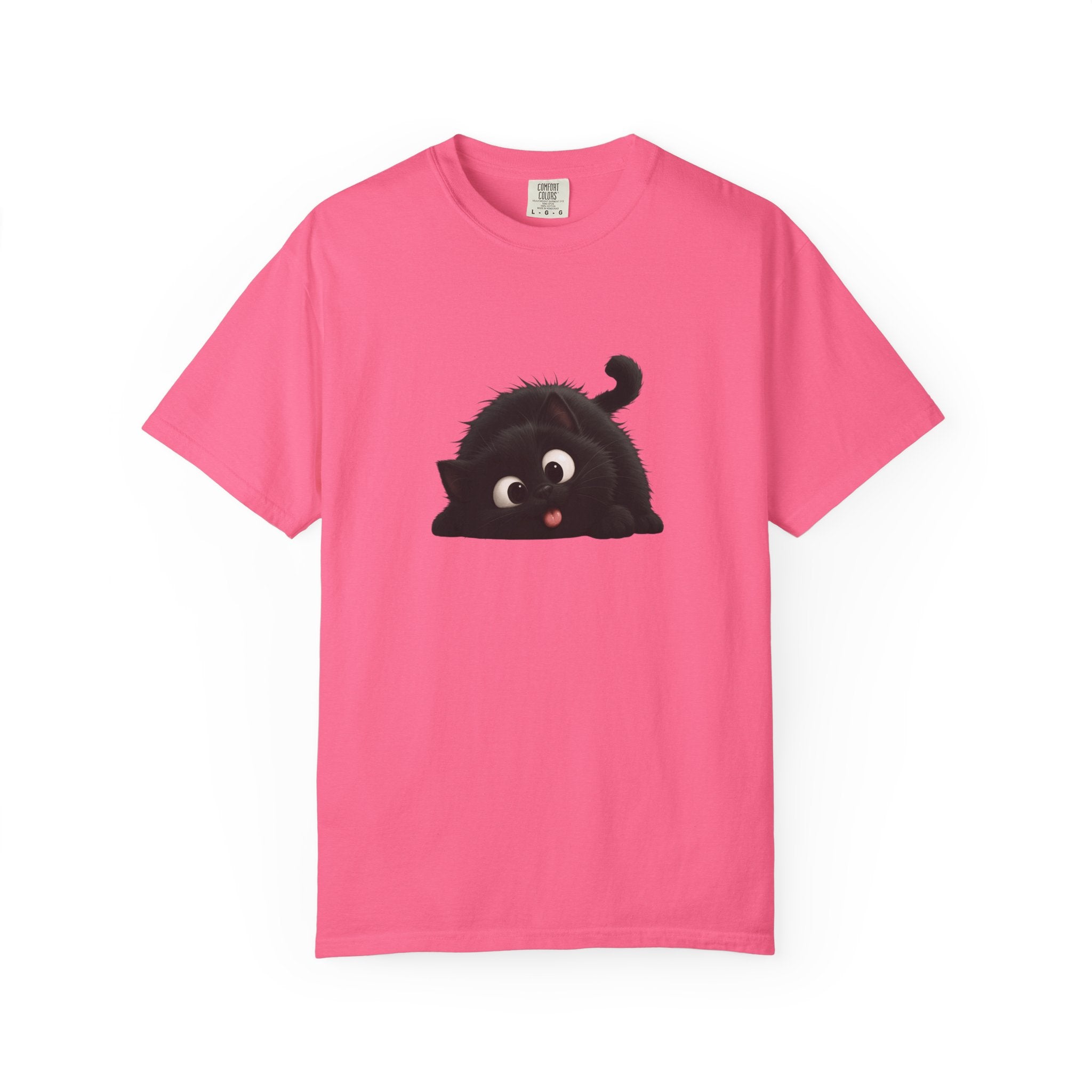 T-Shirt — Playful Black Kitten Graphic Tee