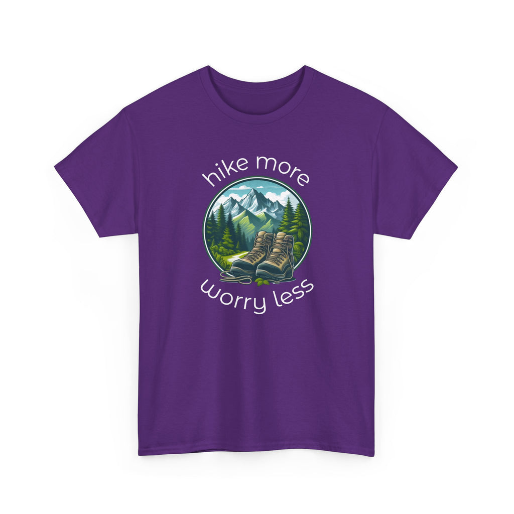 Hike More Worry Less T-Shirt — Nature Hiking Graphic Tee