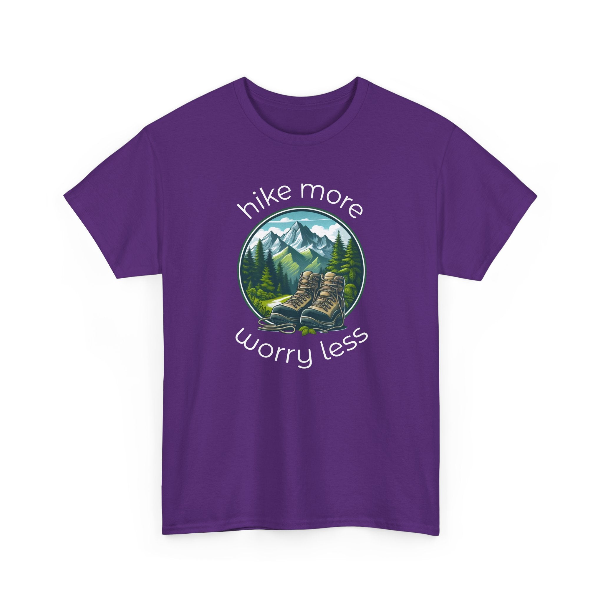 Hike More Worry Less T-Shirt — Nature Hiking Graphic Tee