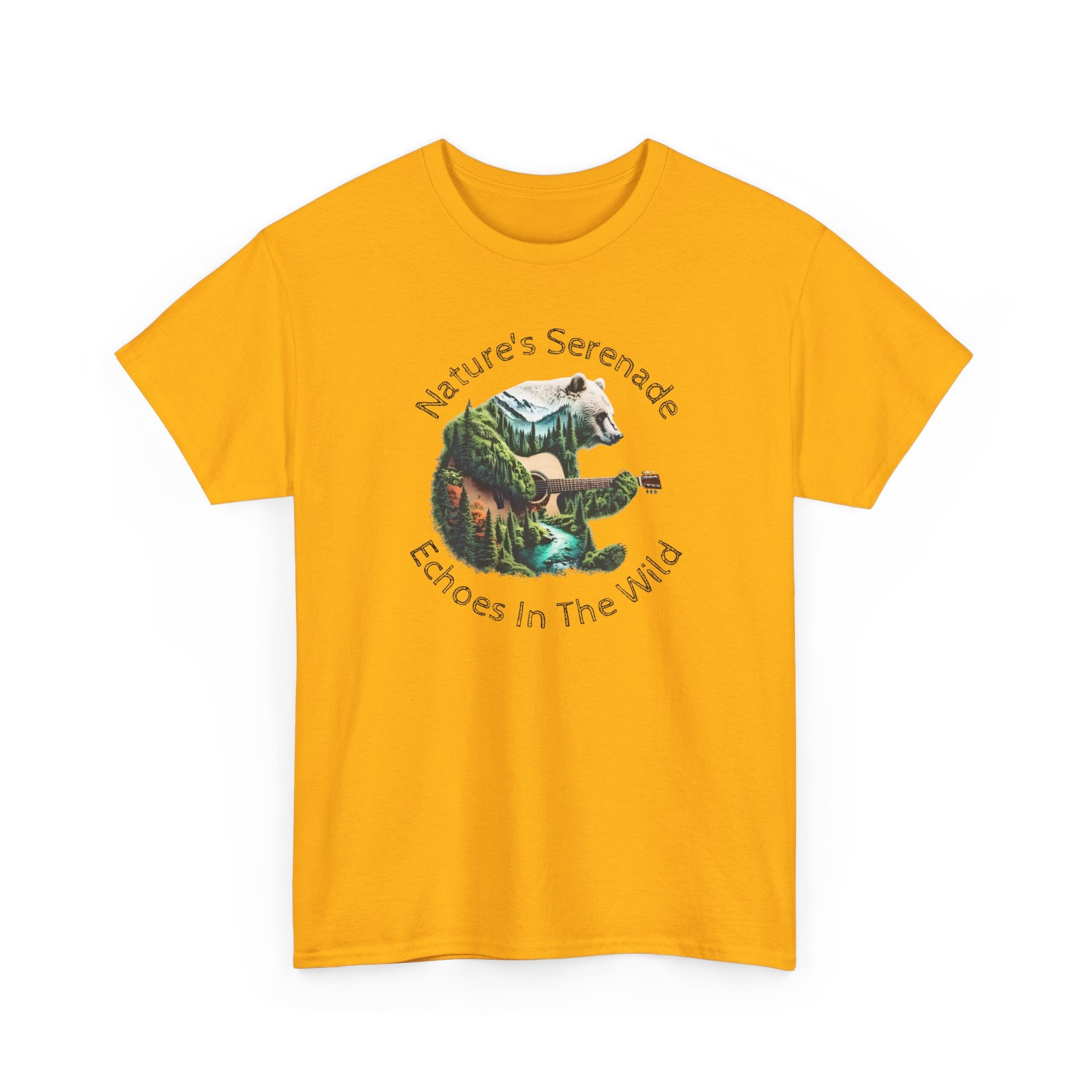 Nature’s Serenade T-Shirt — ‘Echoes in the Wild’ Guitar Bear Graphic Tee