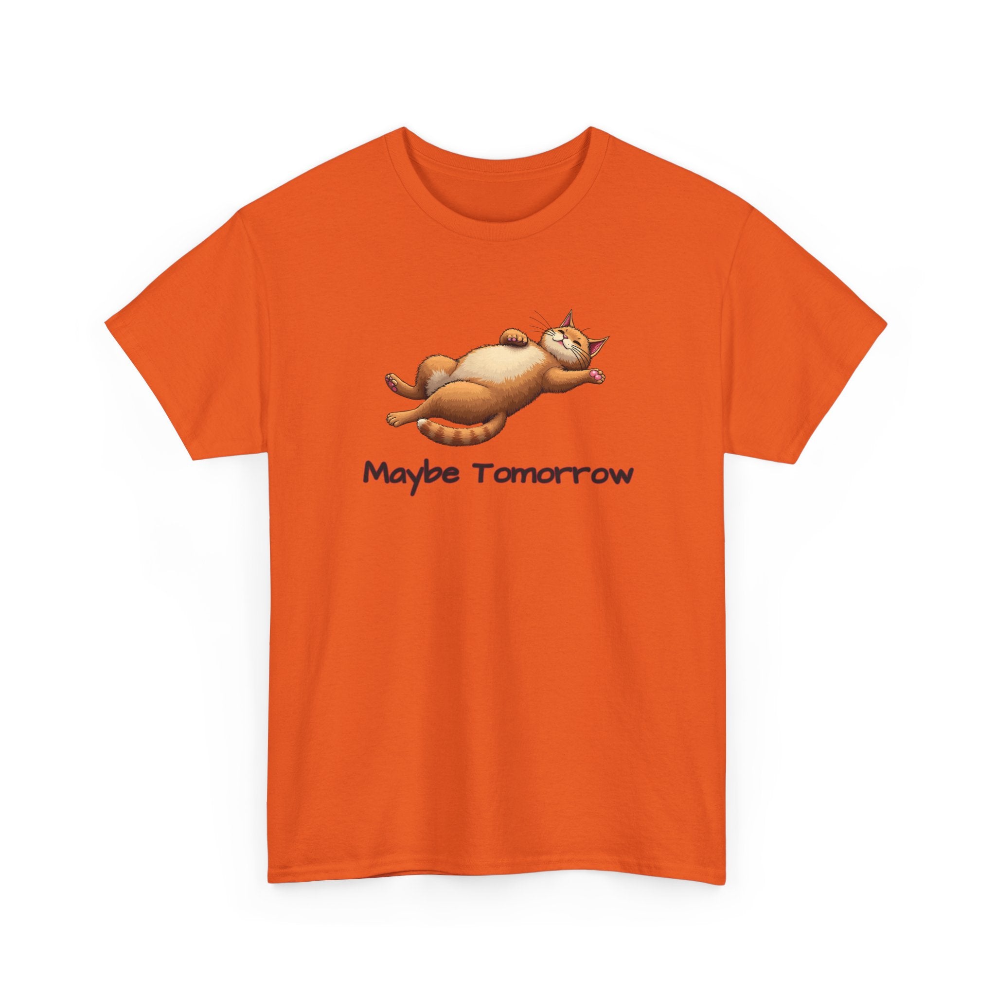 Maybe Tomorrow Cat T-Shirt — Lazy Cat Funny Graphic Tee