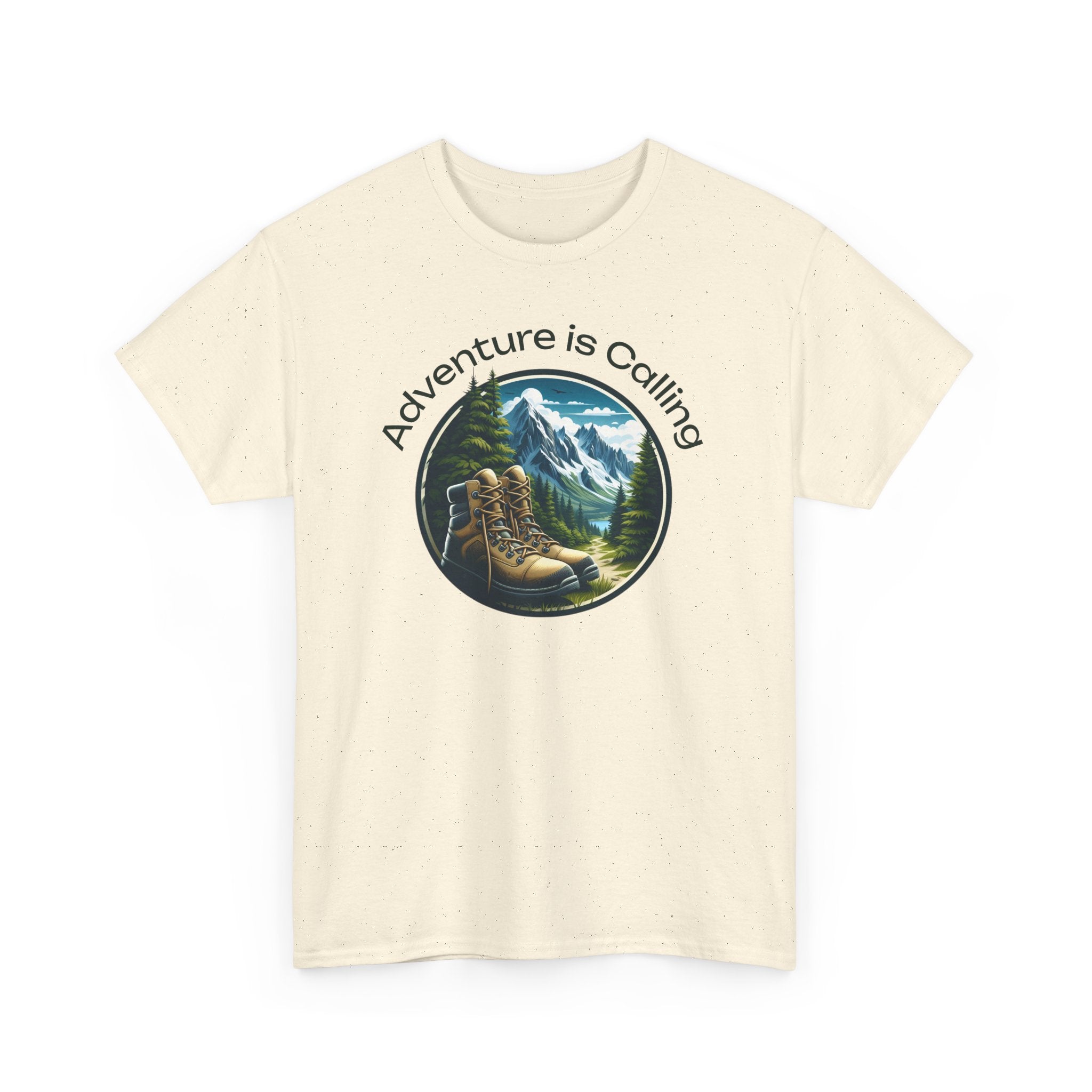 Adventure Is Calling Hiking T‑Shirt — Mountain Boots Outdoor Tee