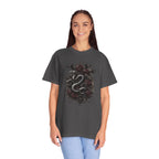 Snake Crest T-Shirt — Gothic Serpent Floral Graphic Tee