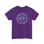 Stay Positive Graphic Tee — 'STAY' Inspirational Badge T‑Shirt