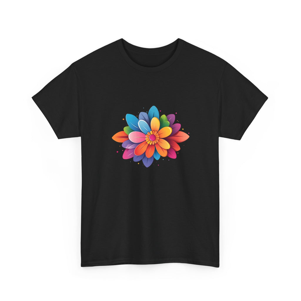 Colorful Layered Flower T-Shirt — Bright Floral Graphic Tee