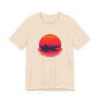 Fishing Sunset T‑Shirt — Retro Sunset Fisherman Boat Tee