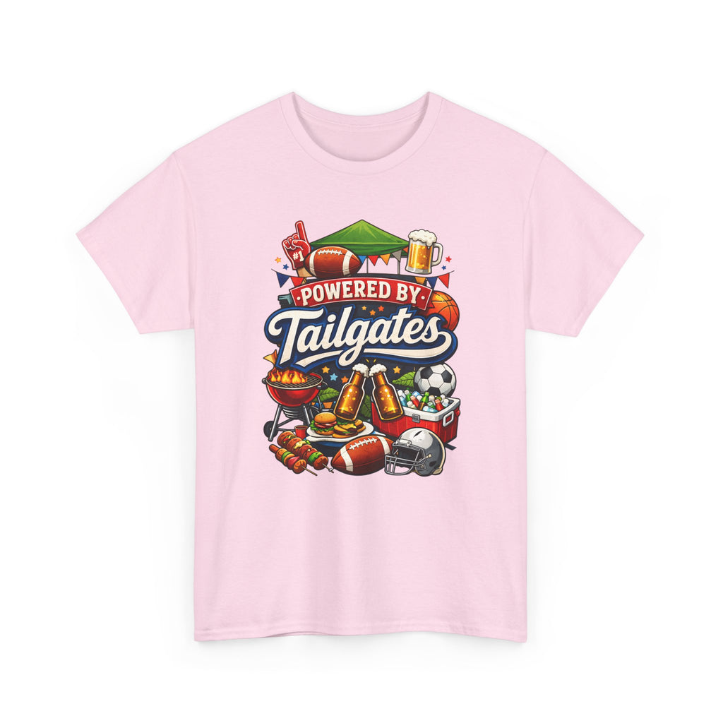 Powered By Tailgates T‑Shirt - Graphic Tee For Sports Fans