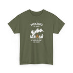 Hiking Is Hard, Chillin’ Is Easy T-Shirt — Camping Mountains Campfire Graphic Tee