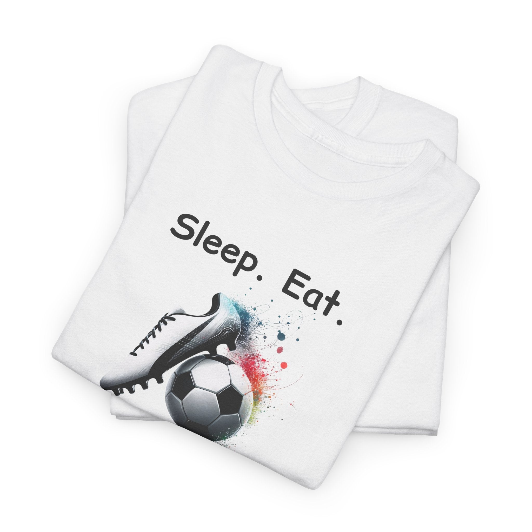 Football Soccer T-Shirt — "Sleep. Eat. Football. Repeat." Youth & Adult Crew Tee