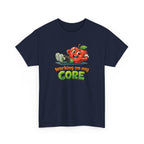Working on My Core Funny Exercise T-Shirt —  Retro Apple Fitness Tee