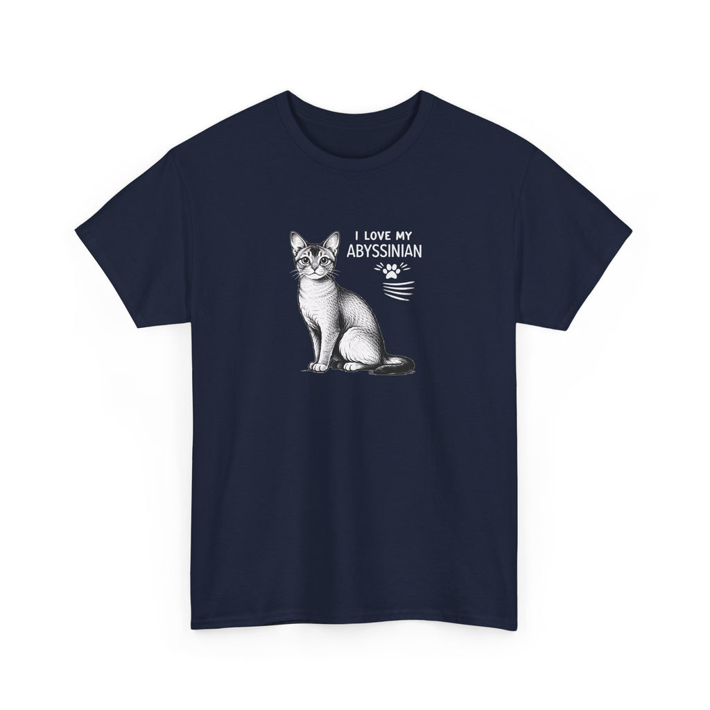 Abyssinian Cat T‑Shirt – "I Love My Abyssinian" Graphic Tee
