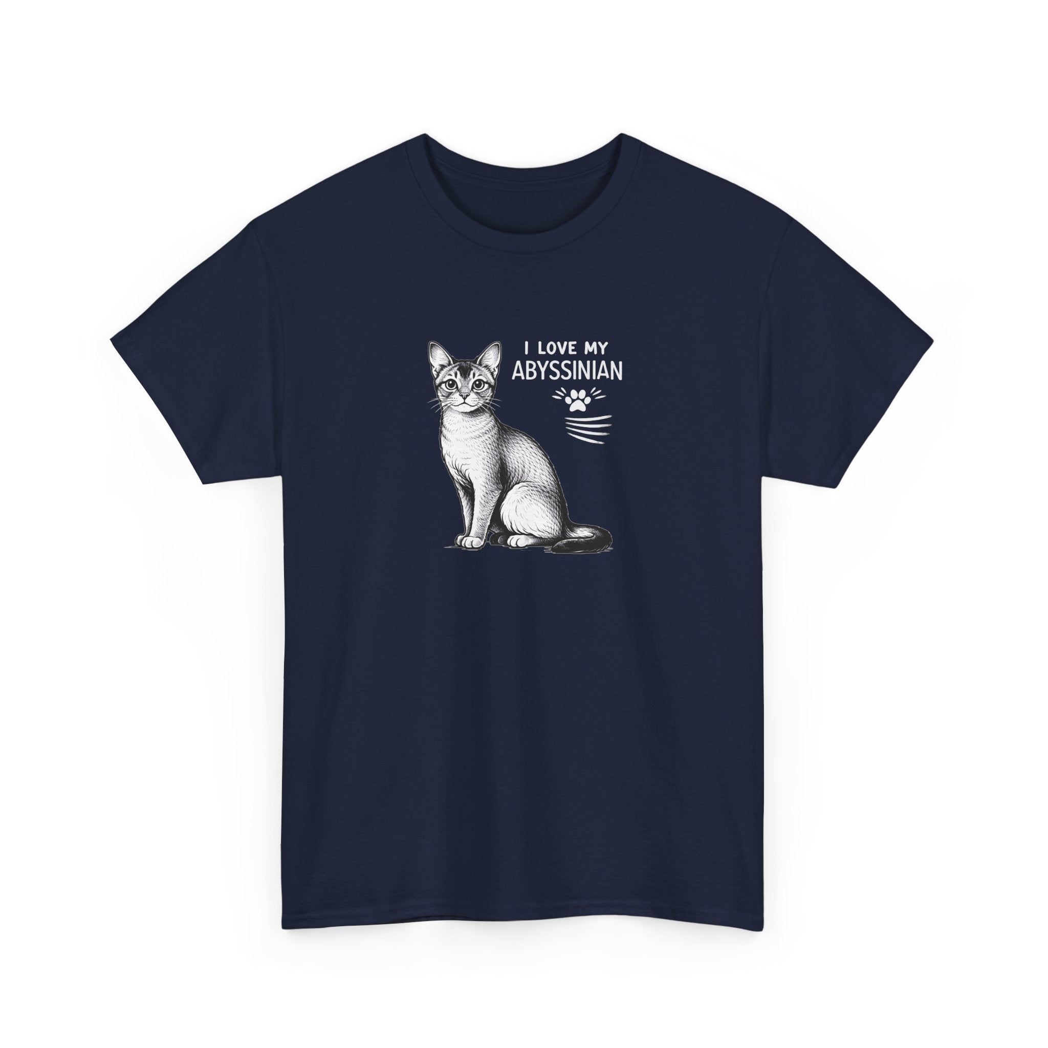 Abyssinian Cat T‑Shirt – "I Love My Abyssinian" Graphic Tee