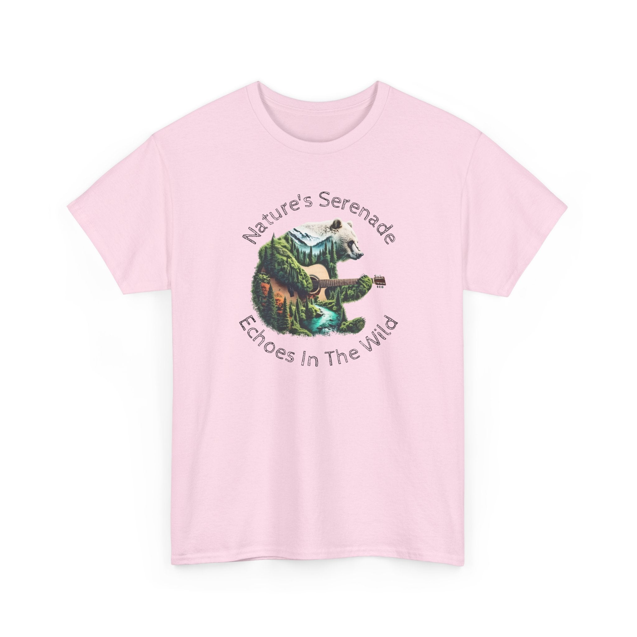 Nature’s Serenade T-Shirt — ‘Echoes in the Wild’ Guitar Bear Graphic Tee