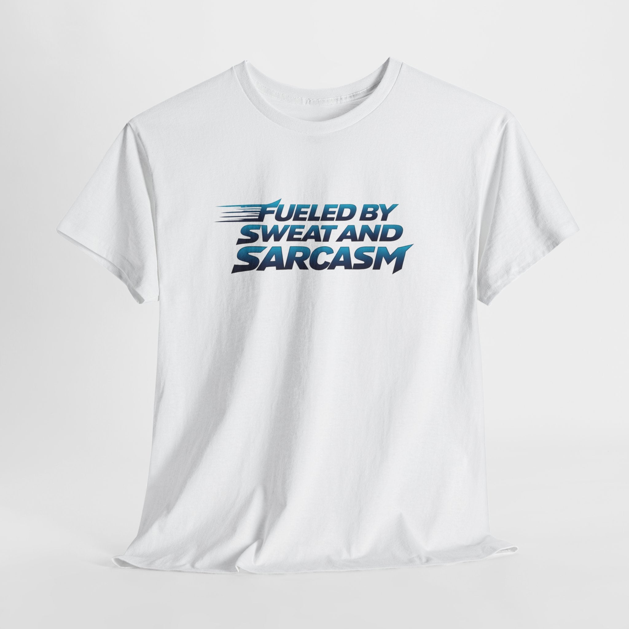Fueled By Sweat and Sarcasm T-Shirt — Funny Gym Shirt for Workout Lovers