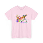 Baseball Batter Rainbow Blast Tee — 'Boom!' Graphic Sports T-Shirt
