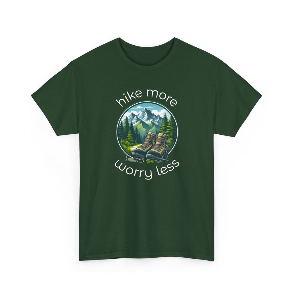 Hike More Worry Less T-Shirt — Nature Hiking Graphic Tee