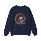 Christmas Wreath Crewneck Sweatshirt — Vintage Winter Scene Christmas Wishes