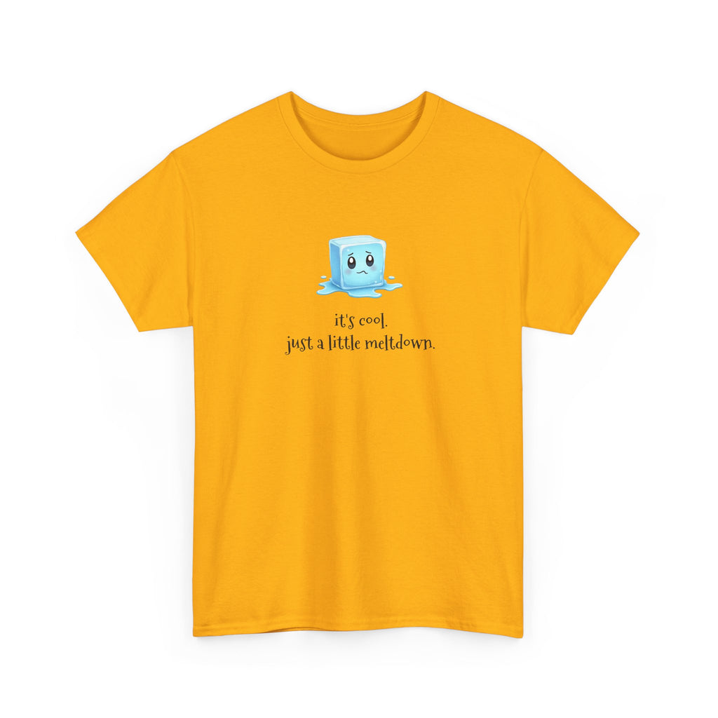 T‑Shirt — Cute Melting Ice Cube Graphic "It's Cool, Just a Little Meltdown"