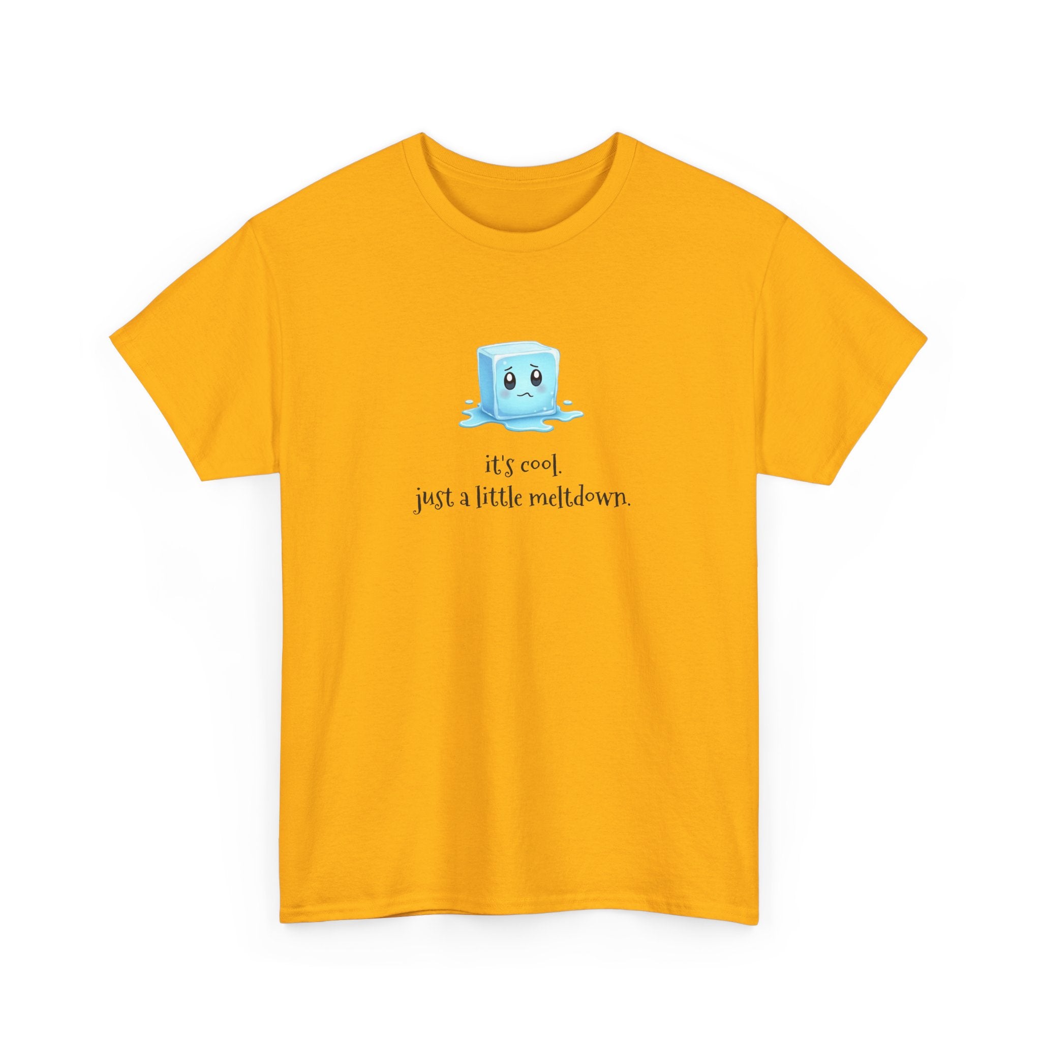 T‑Shirt — Cute Melting Ice Cube Graphic "It's Cool, Just a Little Meltdown"
