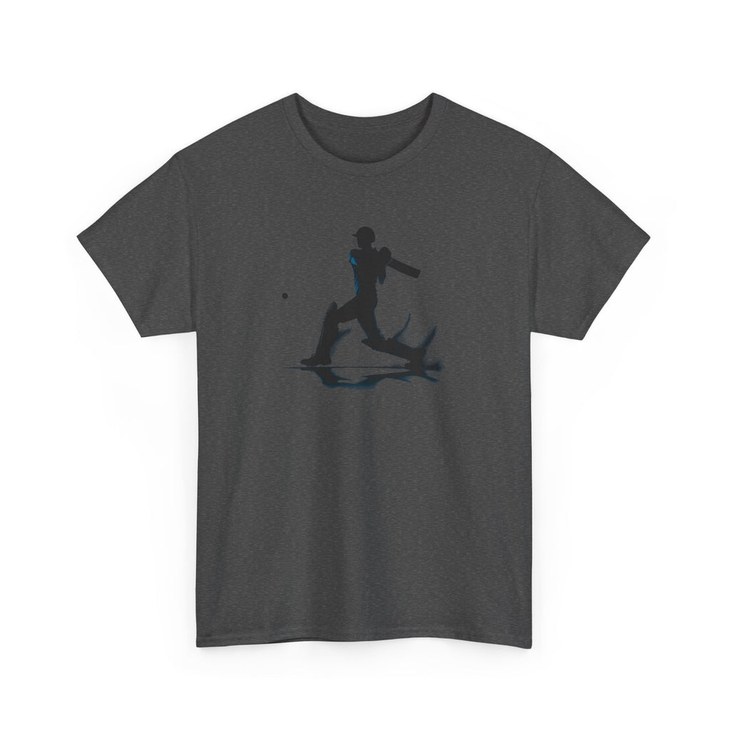 Cricket Silhouette Tee — Batter Hitting Ball Graphic Shirt