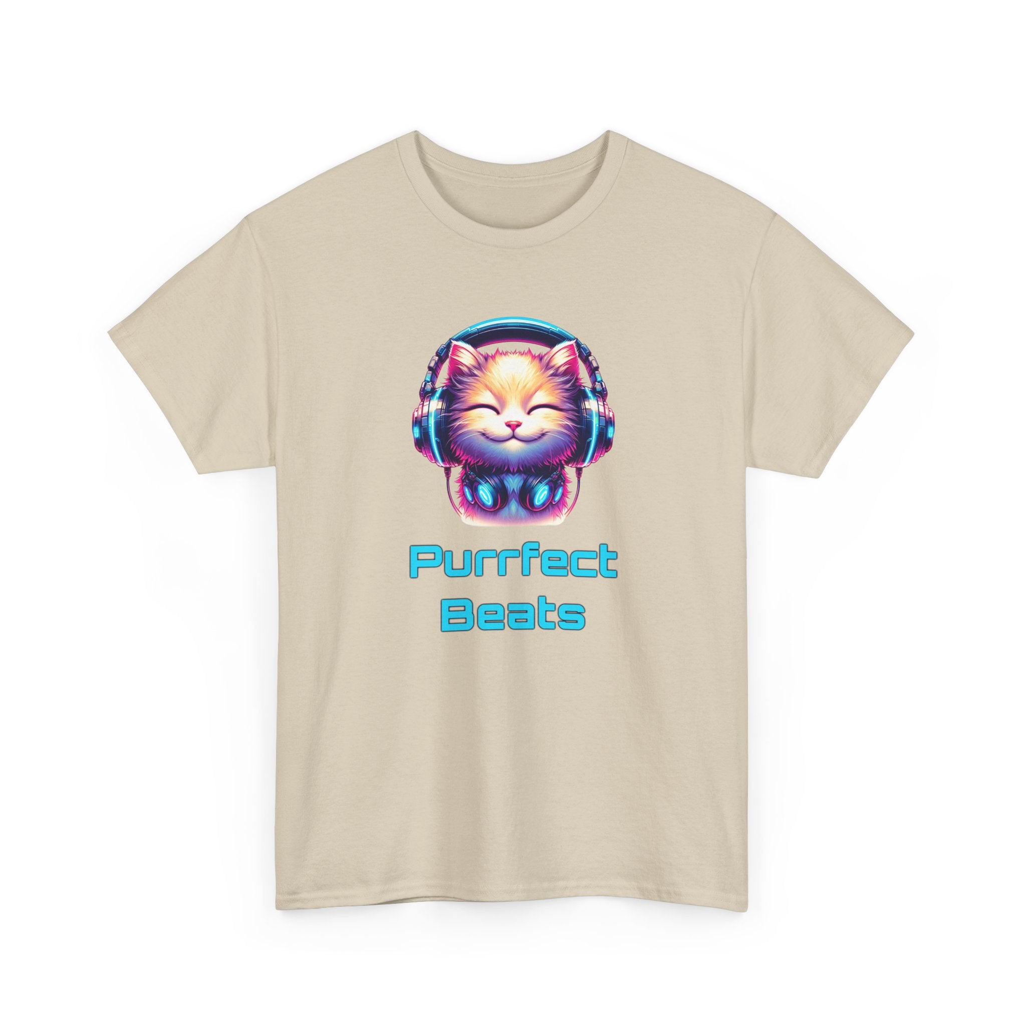 T-Shirt — "Purrfect Beats" Cat DJ Graphic Tee