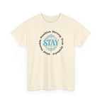 Stay Positive Graphic Tee — 'STAY' Inspirational Badge T‑Shirt