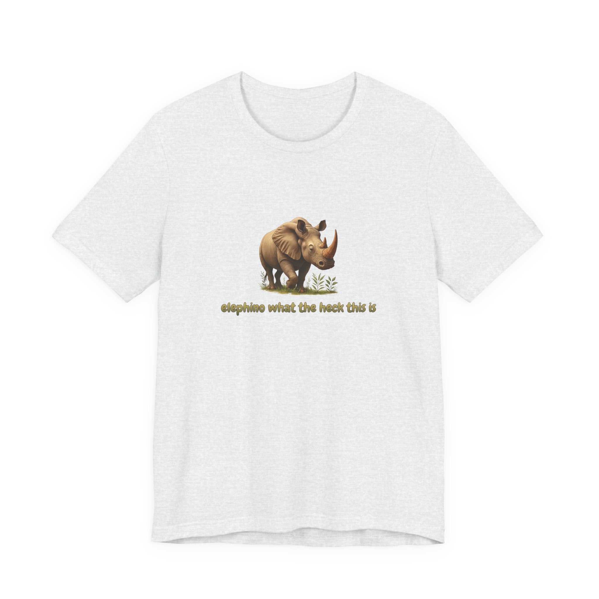 Elephant Rhino Graphic Tee — "elephino what the heck this is" Funny Wildlife T-Shirt