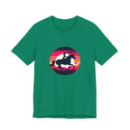 Woman Horse Riding Retro Sunset Tee