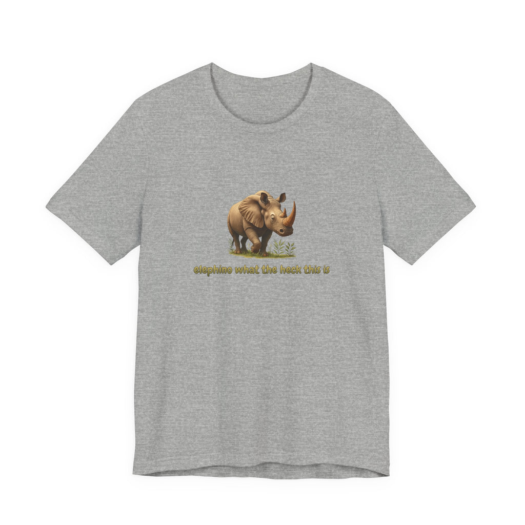 Elephant Rhino Graphic Tee — "elephino what the heck this is" Funny Wildlife T-Shirt