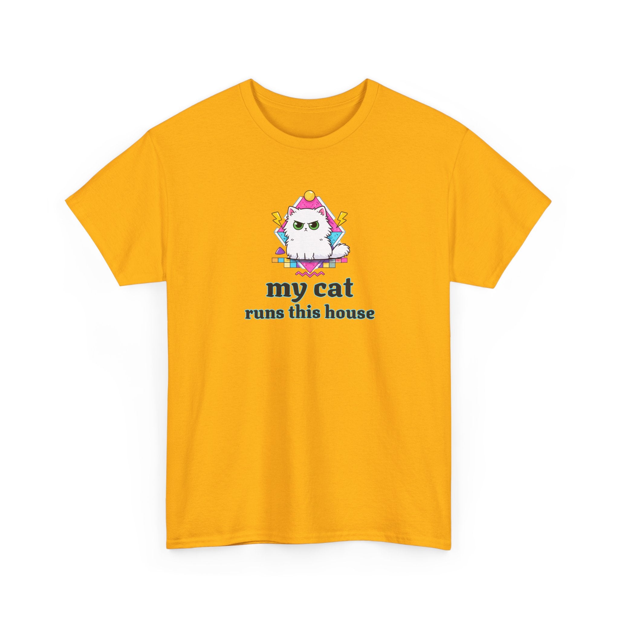 My Cat Runs This House T-Shirt — Cute Cat Graphic Tee for Cat Lovers