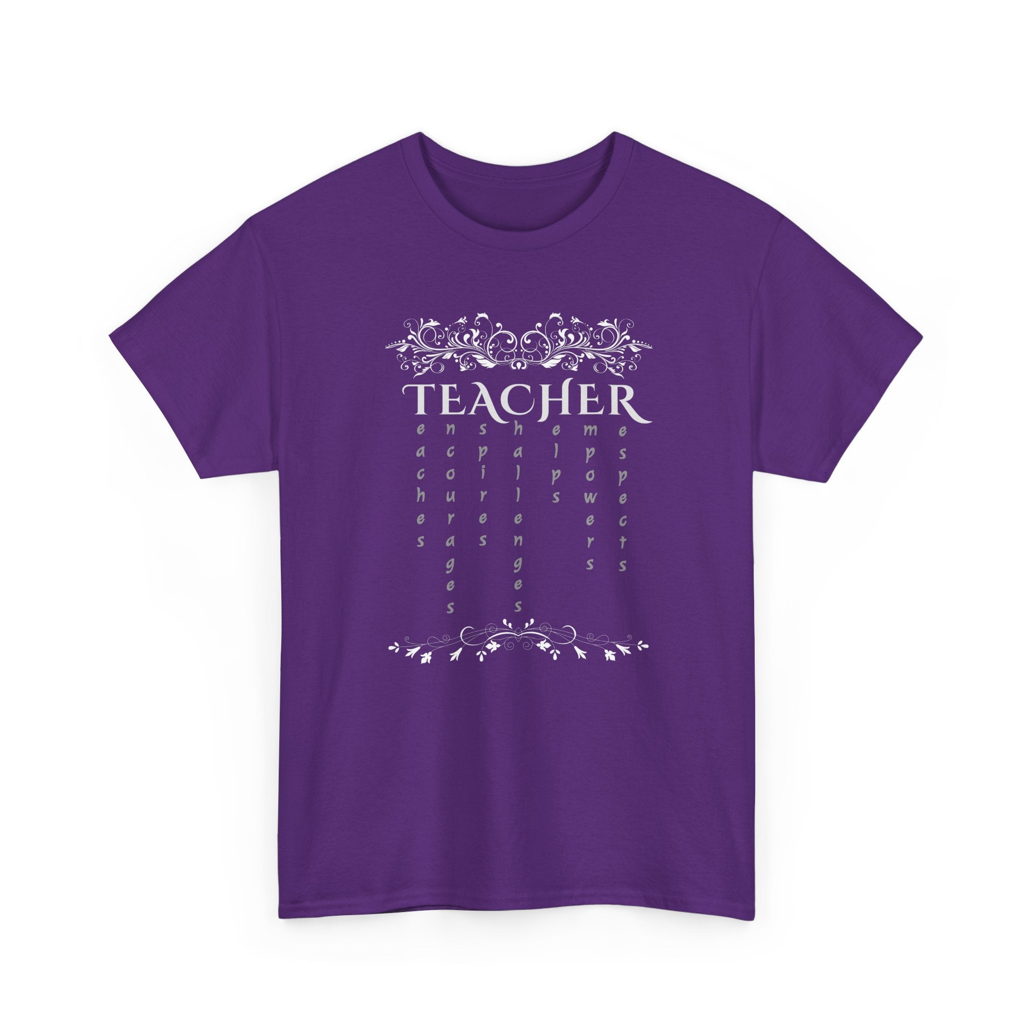 Teacher Floral Rain T-Shirt — Elegant Teacher Appreciation Tee