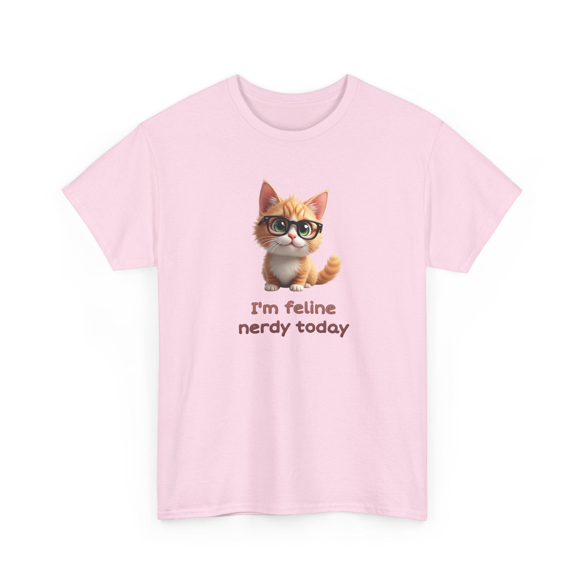 Cat Nerd T-Shirt — “I’m Feline Nerdy Today” Cute Kitty Graphic Tee