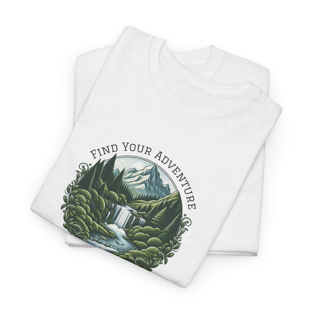 Nature Adventure T-Shirt — Find Your Adventure Mountain & Waterfall Graphic Tee
