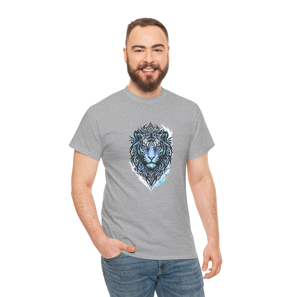Tiger T-Shirt — Intricate Blue And White Tiger Graphic Tee
