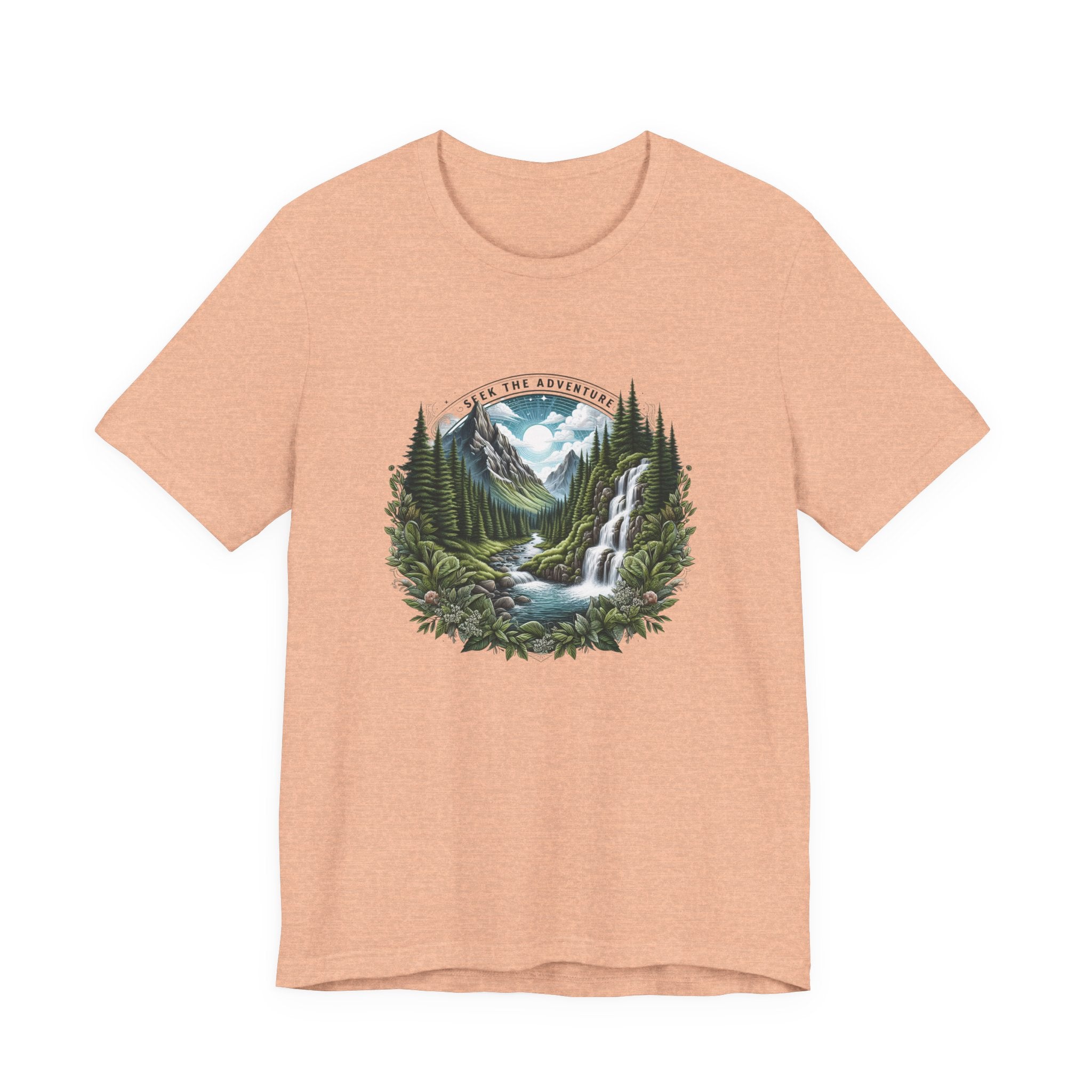 Nature Adventure T-Shirt — Mountain Waterfall Forest Graphic Tee