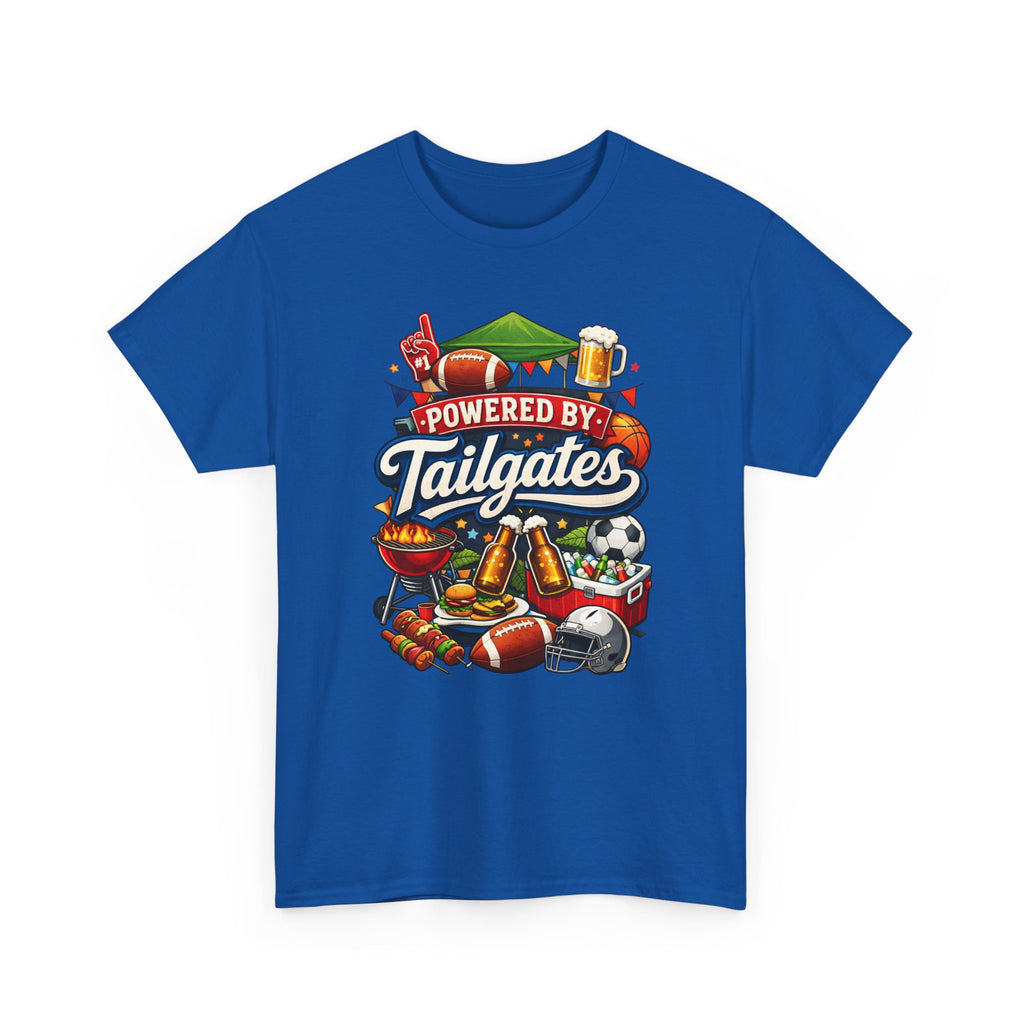 Powered By Tailgates T‑Shirt - Graphic Tee For Sports Fans