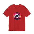 Woman Horse Riding Retro Sunset Tee